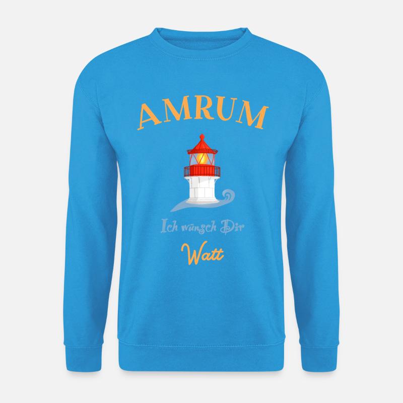 Amrum, Leuchtturm Norddorf, Ich wünsch Dir Watt - Unisex Pullover - Meeresblau
