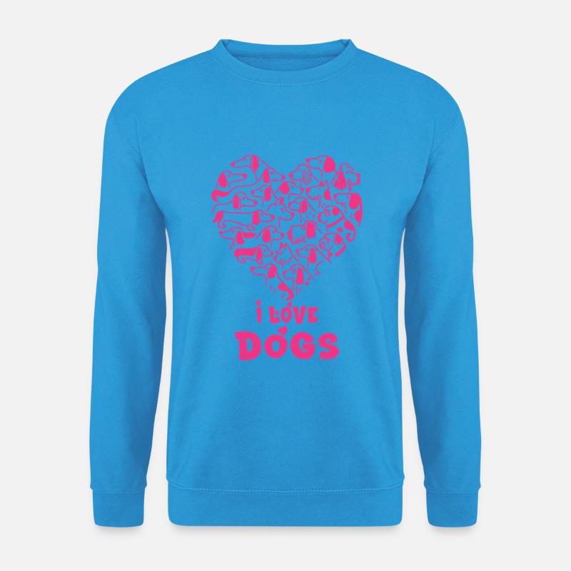 Love Dogs Herz-Silhouette - Unisex Pullover - Meeresblau