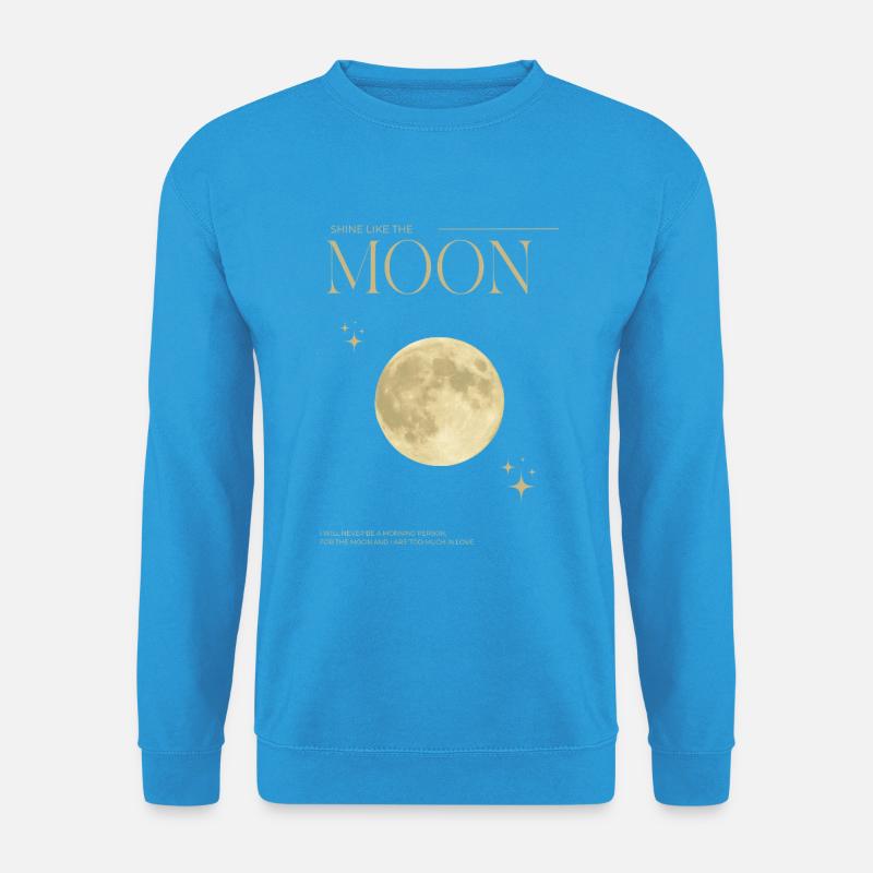 Leuchtendes Mondmotiv mit Sternen - Unisex Pullover - Meeresblau