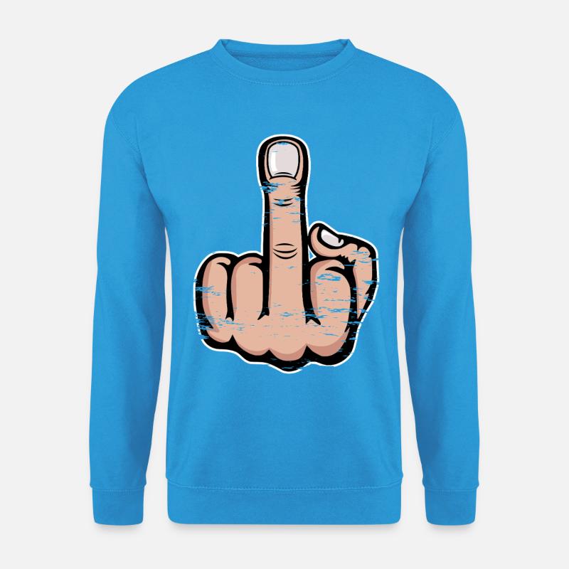Mittelfinger Stinkefinger Design used look - Unisex Pullover - Meeresblau