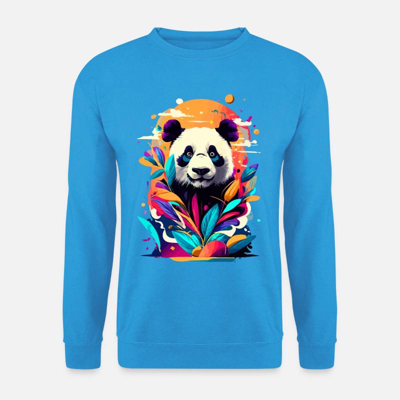 Panda Japan Asien - Panda Bär Farbenfroh - Unisex Pullover - Meeresblau