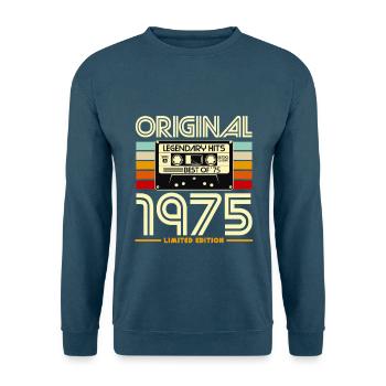 Originale limitierte Kassette von 1975 - Unisex Pullover - Meeresblau - Vorne - Alina (178cm) & Michal (187cm)