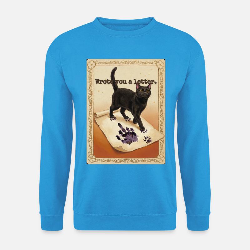 Ich habe dir einen Brief geschrieben, Katze - Unisex Pullover - Meeresblau