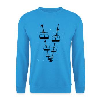 Remontées mécaniques snowboard Ski ski Cadeau d'hiver - Sweat-shirt Unisexe - bleu mer - Devant - Alina (178cm) & Michal (187cm)