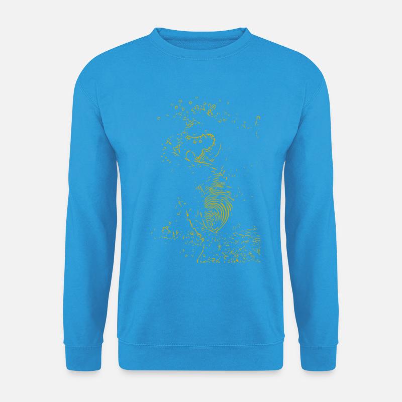 Goldenes Ammoniten-Muster - Unisex Pullover - Meeresblau