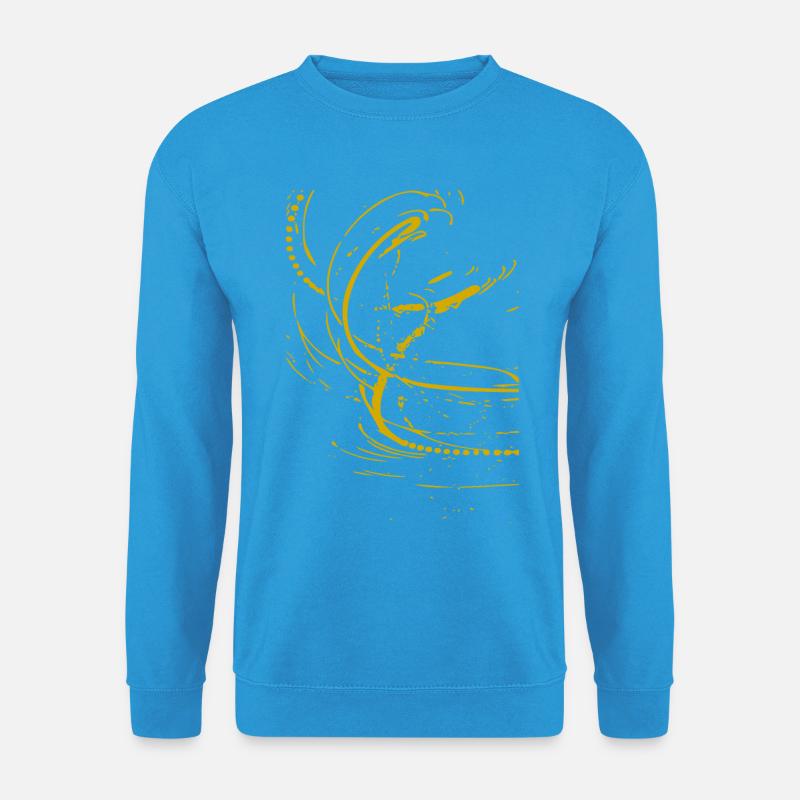 Goldene Spirale auf Schwarz - Unisex Pullover - Meeresblau