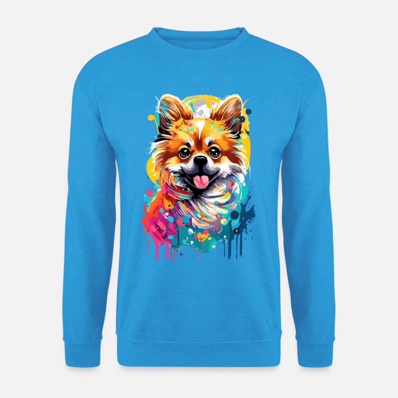 Deutscher Spitz - Zwergspitz Pomeranian Hund - Unisex Pullover - Meeresblau