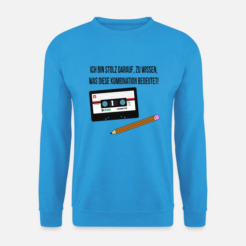 Kassette und Stift - Kindheits-Lifehack - Unisex Pullover - Meeresblau