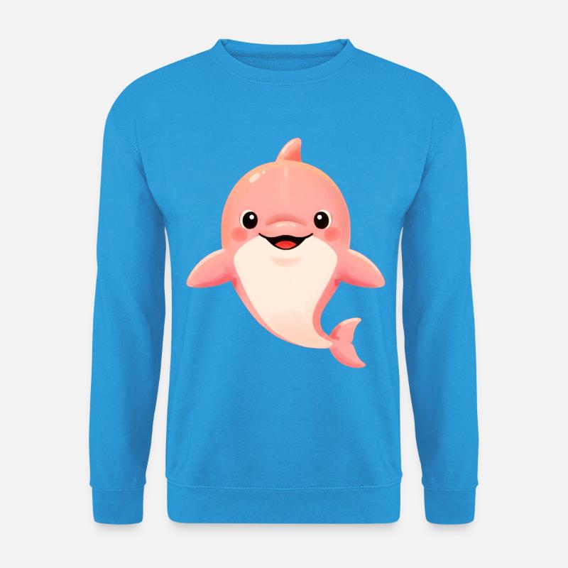 Baby rosa Delphin - Unisex Pullover - Meeresblau