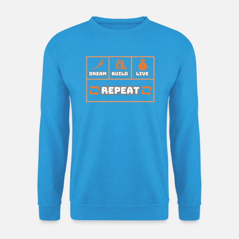 Dream Build Live Repeat - Unisex Pullover - Meeresblau