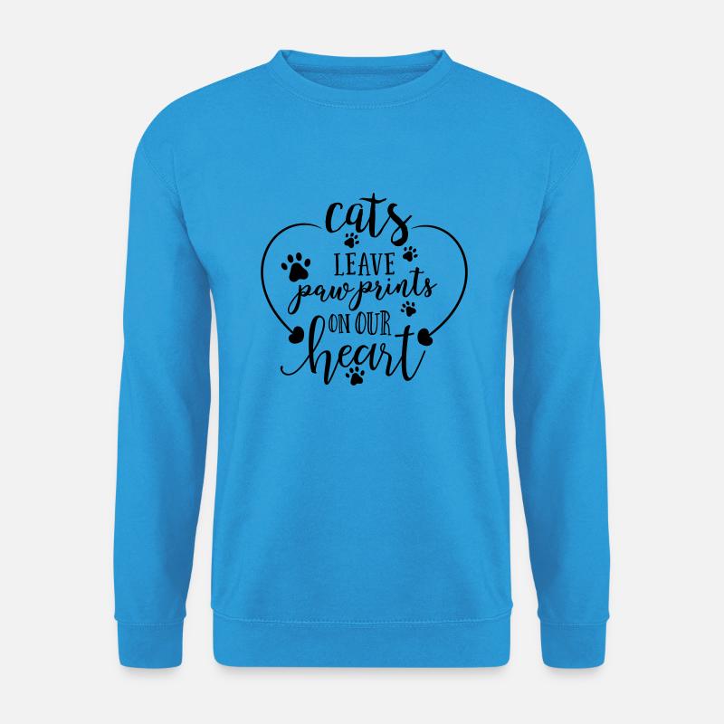 cats leave paw prints - Unisex Pullover - Meeresblau