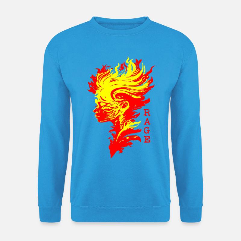 Flammende Wut - Unisex Pullover - Meeresblau