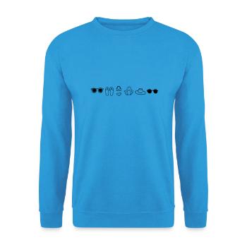 Strandoutfit,Bikini,Sonnenlicht,Brille,stilvoll, - Unisex Pullover - Meeresblau - Vorne - Alina (178cm) & Michal (187cm)