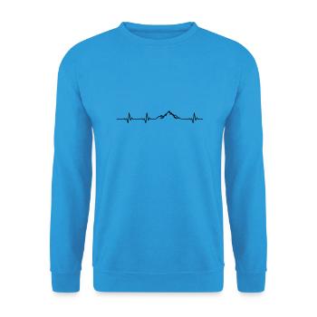Landschaft - Berge Puls - Unisex Pullover - Meeresblau - Vorne - Alina (178cm) & Michal (187cm)