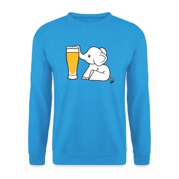 elephant beer suck alcohol drink thirst drunk - Unisex Sweatshirt - sea blue - Front - Alina (178cm) & Michal (187cm)