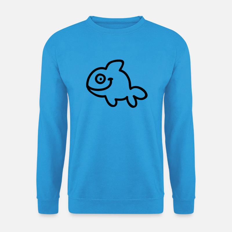 Fish - Fisch - Line - Unisex Pullover - Meeresblau