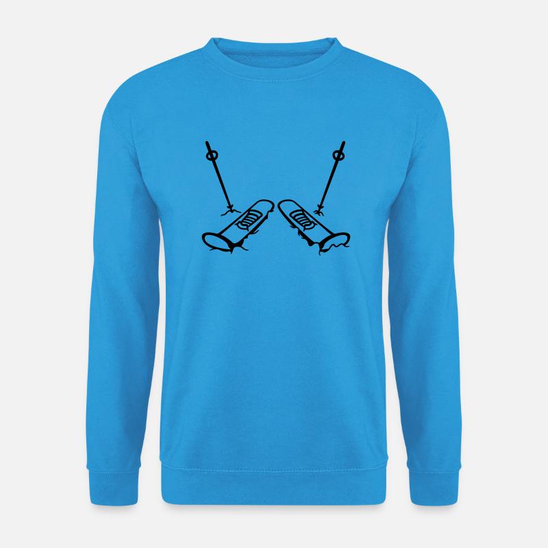 comic sport skier cartoon clipart urlaub 2 ski bre - Unisex Pullover - Meeresblau