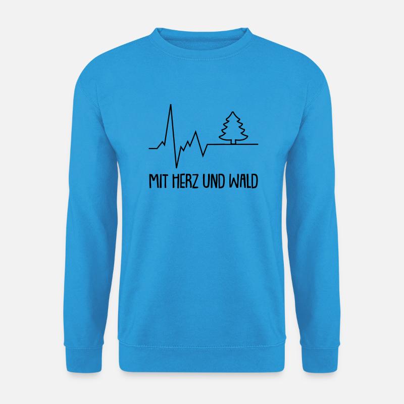 mit herz und wald - Unisex Pullover - Meeresblau