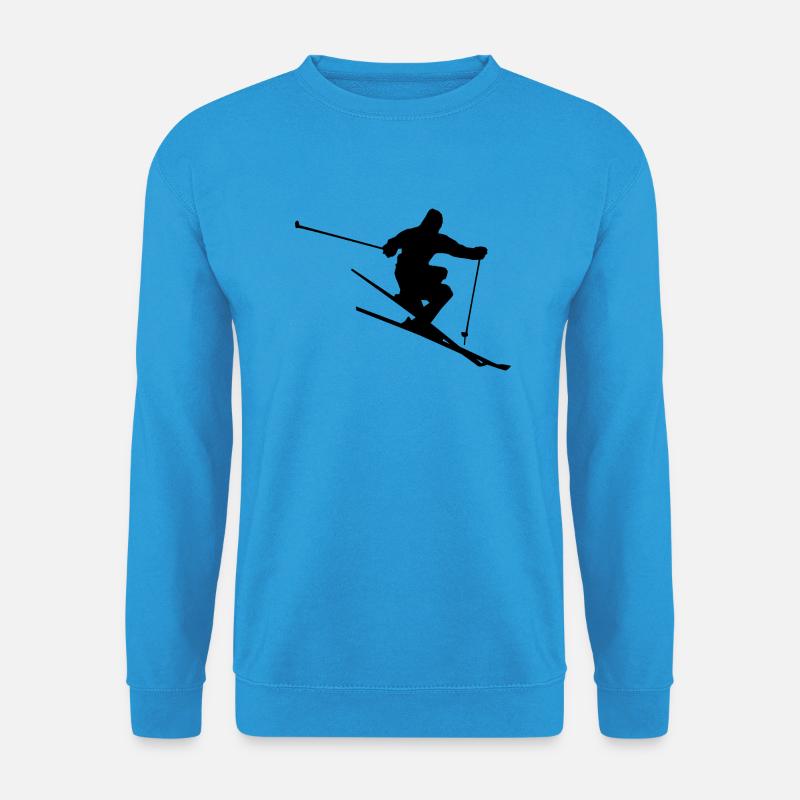 Ski Freestyle Freeski Silhouette - Unisex Pullover - Meeresblau