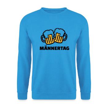 Männertag - Unisex Pullover - Meeresblau - Vorne - Alina (178cm) & Michal (187cm)