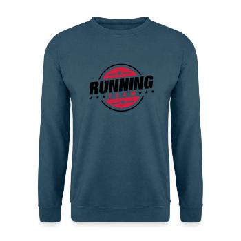 running_team_yx2 - Unisex Pullover - Meeresblau - Vorne - Alina (178cm) & Michal (187cm)