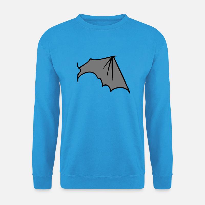 batwing_right_grey - Unisex Pullover - Meeresblau