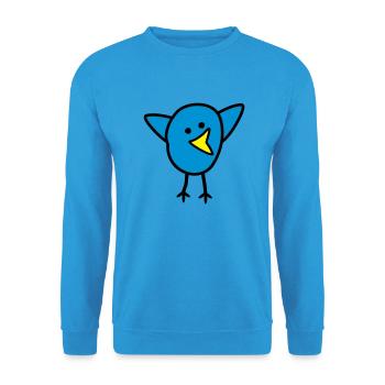 Vogel - Unisex Pullover - Meeresblau - Vorne - Alina (178cm) & Michal (187cm)
