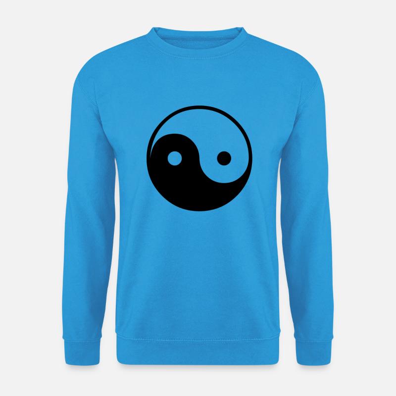 Ying Yang black & - Unisex Pullover - Meeresblau