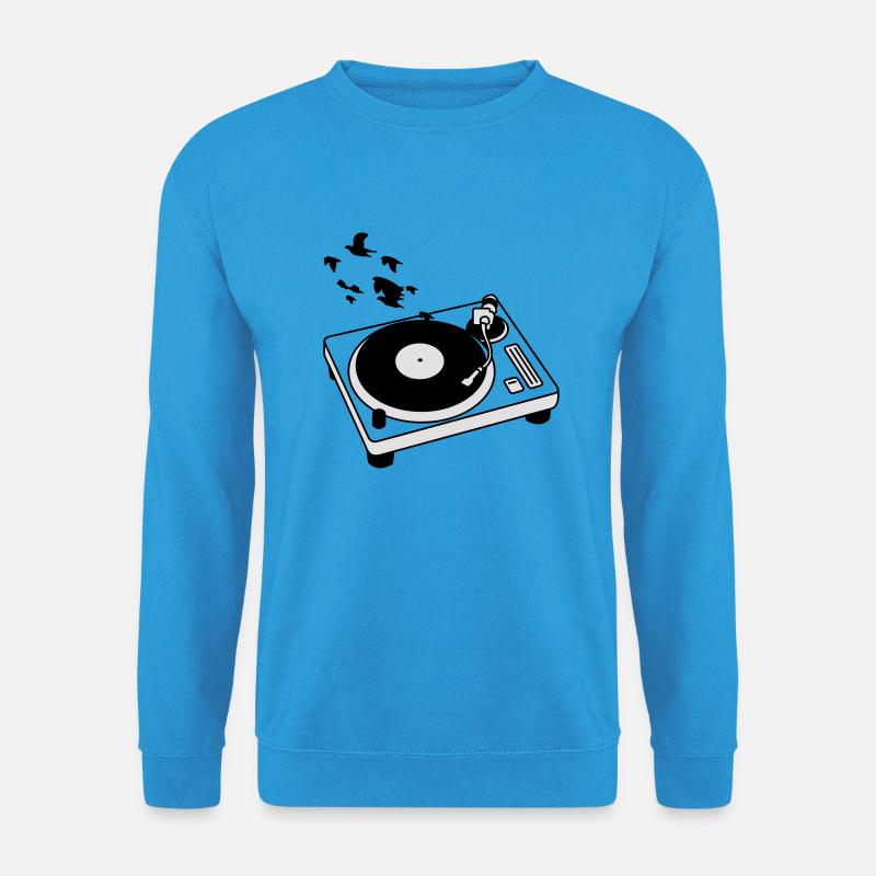 Turntable+Voegel - Unisex Pullover - Meeresblau
