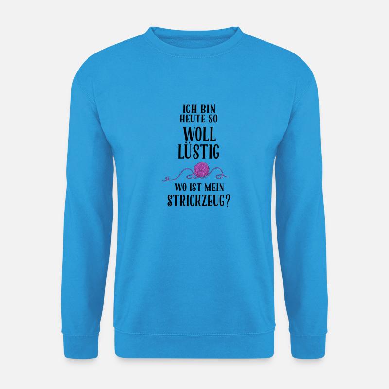 Wollüstig Strickzeug - Unisex Pullover - Meeresblau