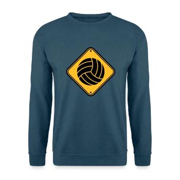 shield warning danger caution danger volleyball ro - Unisex Sweatshirt - sea blue - Front - Alina (178cm) & Michal (187cm)