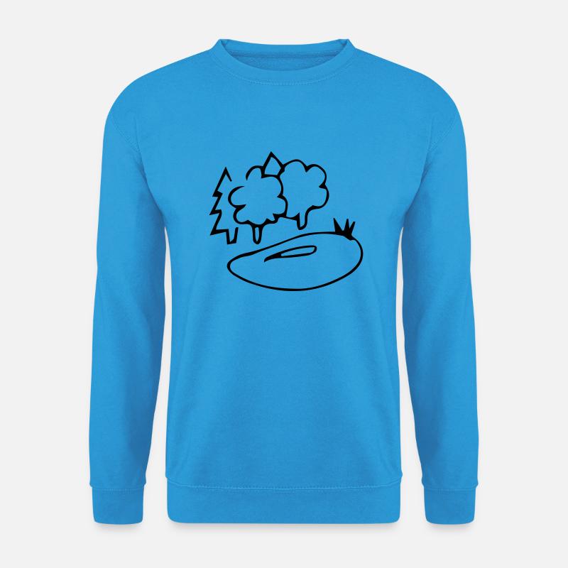 Waldsee,Wald,Teich,Landschaft,Reflexion,Fluss,Baum - Unisex Pullover - Meeresblau