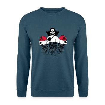 3 freunde party team crew pirat seeraeuber matrose - Unisex Pullover - Meeresblau - Vorne - Alina (178cm) & Michal (187cm)