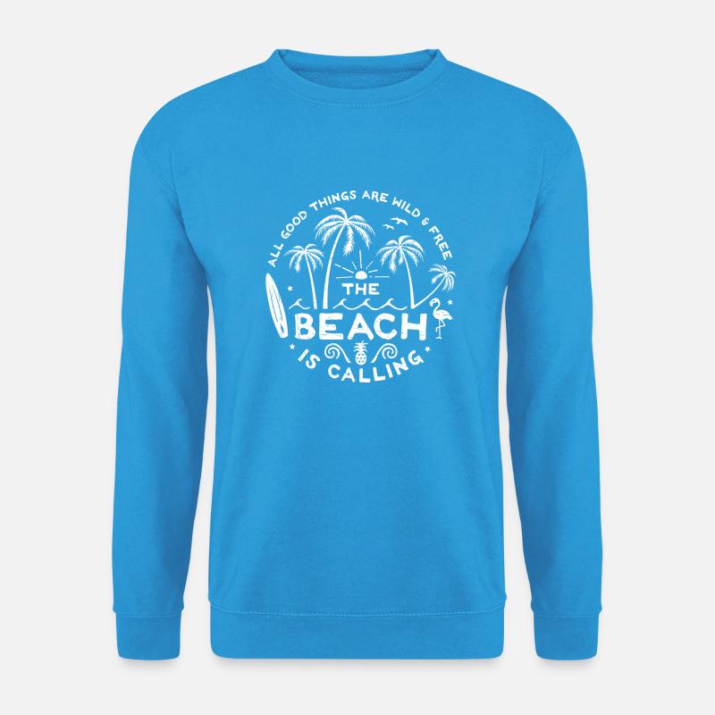 The Beach is Calling w - Unisex Pullover - Meeresblau