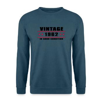 cru 1962 Année de naissance - Sweat-shirt Unisexe - bleu mer - Devant - Alina (178cm) & Michal (187cm)