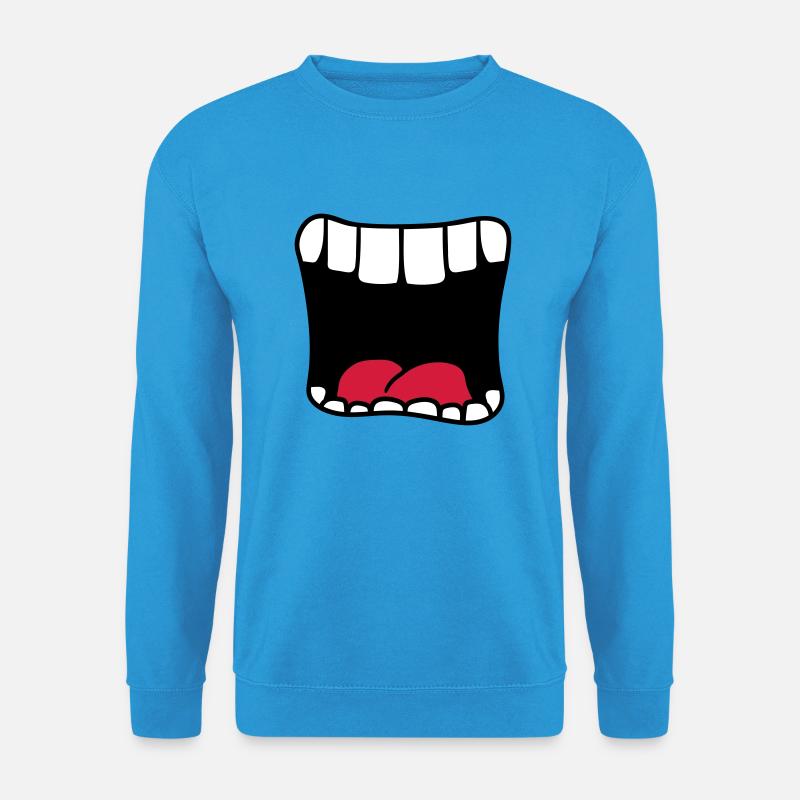 bouche hurlant grosse bouche bruellen dessin animé comique - Sweat-shirt Unisexe - bleu mer