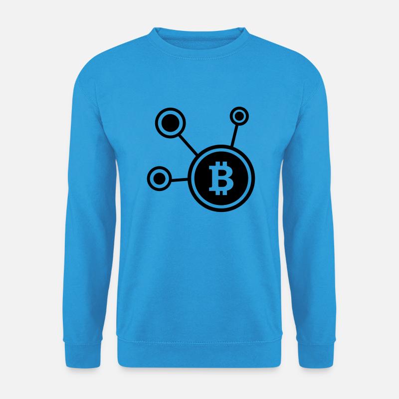 Bitcoin, Symbol, Sign, Ticker, BTC, Blockchain - Unisex Pullover - Meeresblau