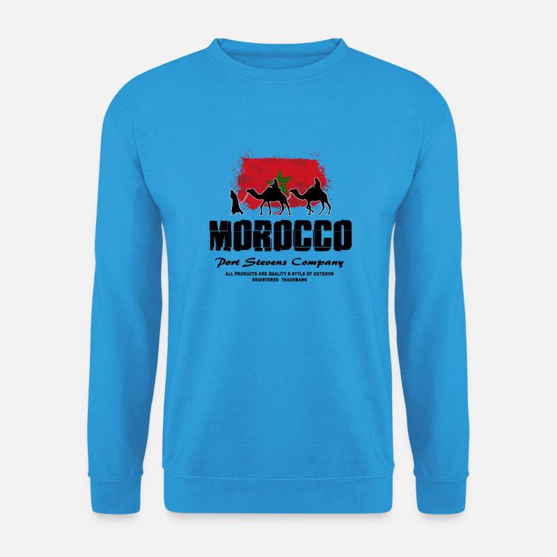 Morocco - Camel & Flag - Unisex Pullover - Meeresblau