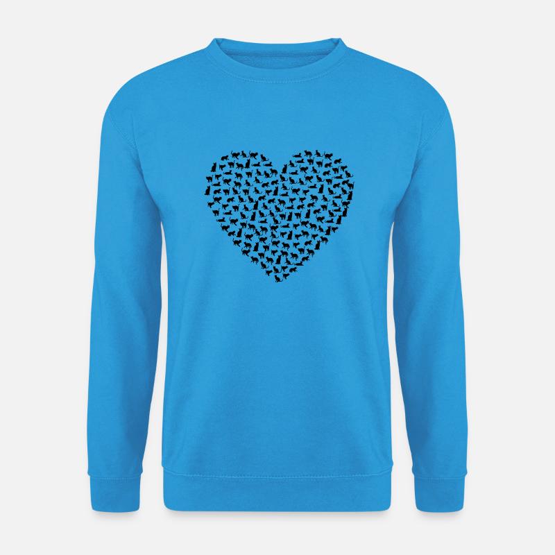 Katzen Herz - Unisex Pullover - Meeresblau