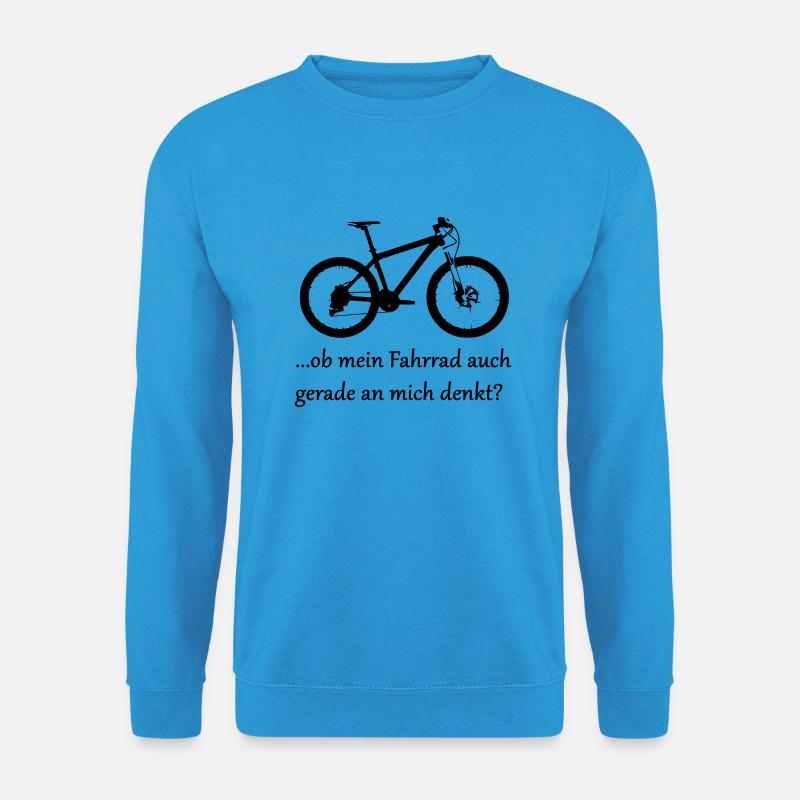 ...ob mein Bike auch gerade an mich denkt? - Unisex Pullover - Meeresblau