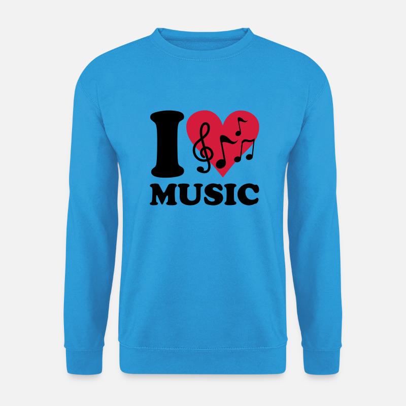 I love Music - Unisex Pullover - Meeresblau