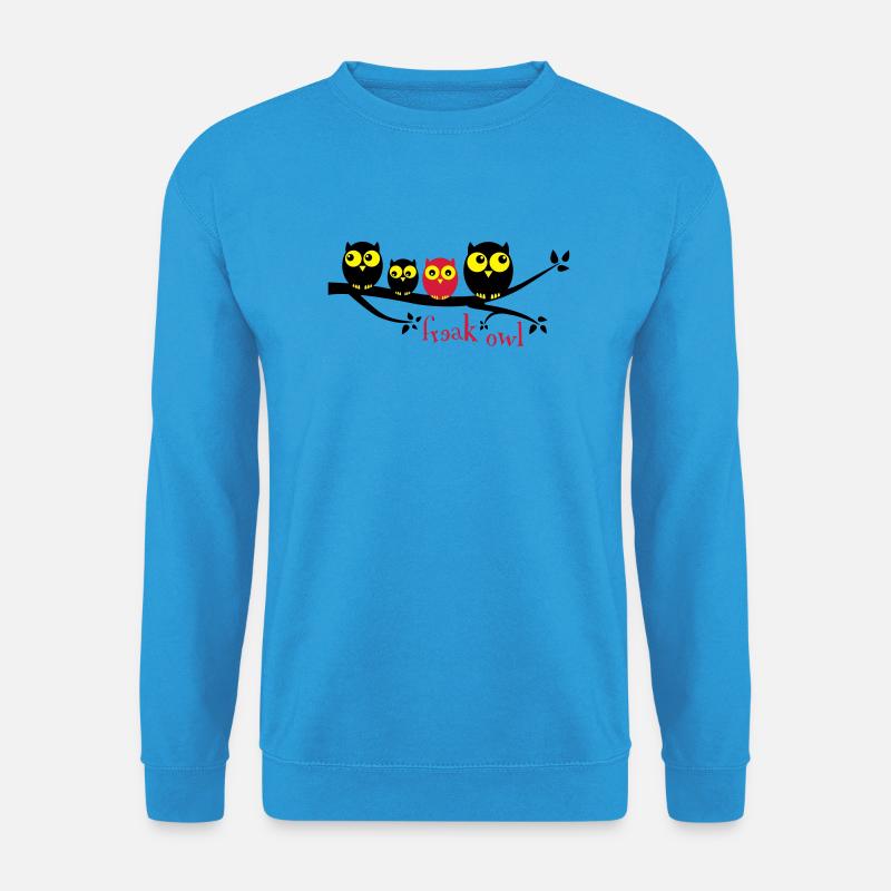 Freak Owl 3 Farbig - Unisex Pullover - Meeresblau
