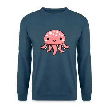 suesser tintenfisch - Unisex Pullover - Meeresblau - Vorne - Alina (178cm) & Michal (187cm)