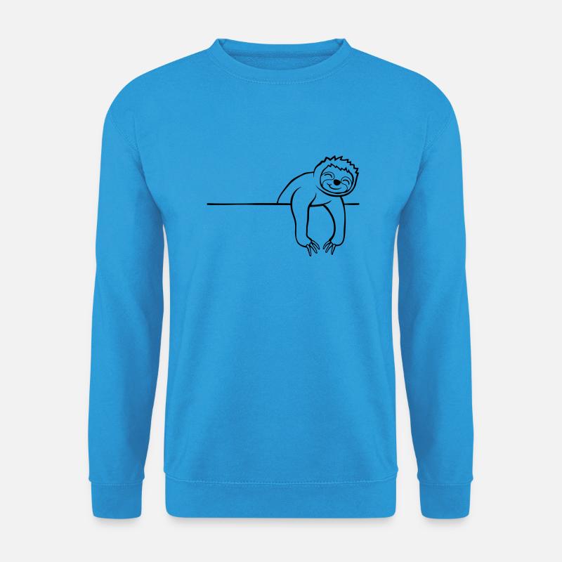 Comic Faultier Mauer - Unisex Pullover - Meeresblau