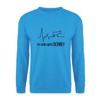 my heart beats donkey - Unisex Pullover - Meeresblau - Vorne - Alina (178cm) & Michal (187cm)