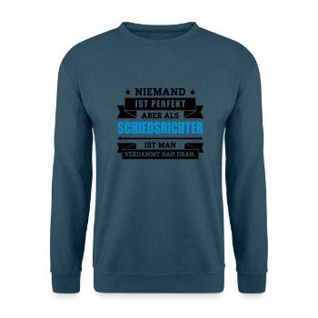 Funshirt Schiedsrichter - Unisex Pullover - Meeresblau - Vorne - Alina (178cm) & Michal (187cm)