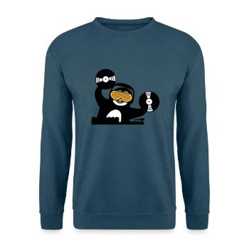 dj musik platte auflegen mischpult club disko ping - Unisex Pullover - Meeresblau - Vorne - Alina (178cm) & Michal (187cm)
