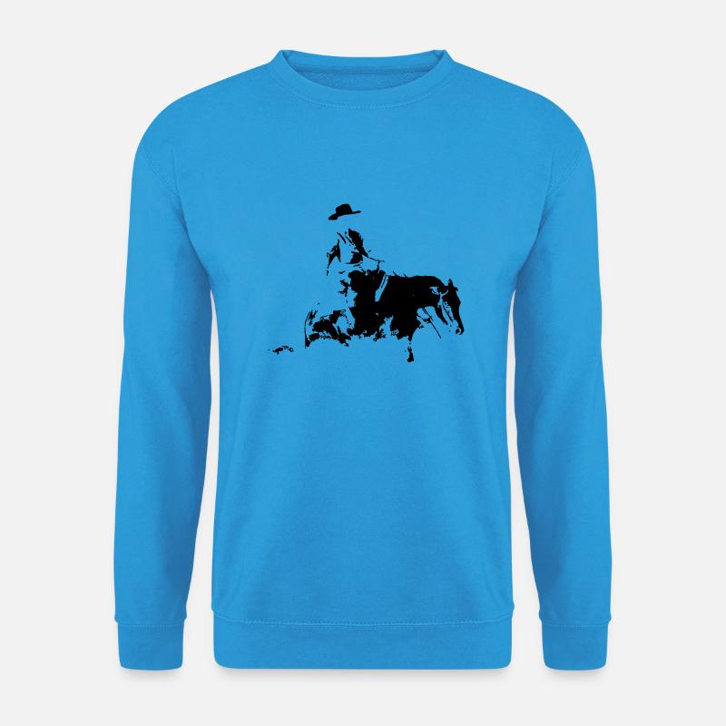 Sliding Stop Silhouette Reining Westernreiten - Unisex Pullover - Meeresblau