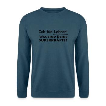ich bin lehrer - Unisex Pullover - Meeresblau - Vorne - Alina (178cm) & Michal (187cm)
