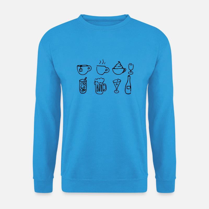 Getränke,Flasche,Gläser,Tassen,Wein - Unisex Pullover - Meeresblau